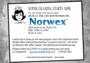 Norwex Party Invitation Wording norwex Party Invitation