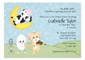 Nursery Rhyme Baby Shower Invitations Personalized Jumped Invitations