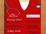 Nursing Graduation Party Invitations Card Scrub top Nursing Medical Degree by Sapphiredigitalworks