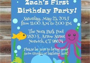 Ocean theme Party Invitations Ocean theme First Birthday Invitation 1st 2nd 3rd Birthday