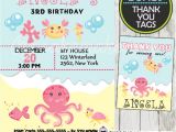 Ocean theme Party Invitations Under the Sea Girl Birthday Invitation Personalized D2