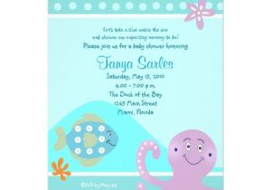 Octopus Baby Shower Invitations Octopus & Fish Ocean 5×7 Baby Shower Invitation