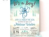 Octopus Baby Shower Invitations Octopus Baby Shower Invitation Under the Sea by