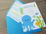 Octopus Baby Shower Invitations Under the Sea Octopus Baby Shower or Birthday Invitation