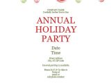 Office Holiday Party Invitation Template Holiday Party Invitation with ornaments and Red Ribbon