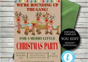 Office Party Invitation Template Editable Christmas Party Invitation Editable Invite Template