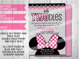 Oh Twodles Birthday Invitation Template Oh Twodles Invitations Minnie Mouse Inspired Printable