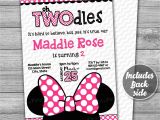 Oh Twodles Birthday Invitation Template Pin by Amber Salazar On 2nd Birthday Party Minnie Mouse