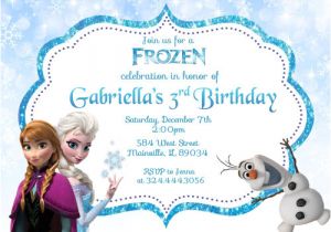 Olaf Birthday Invitation Template Frozen Anna Elsa Olaf Movie Princess Birthday Party
