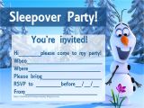 Olaf Birthday Invitation Template Invitations for Sleepover Party