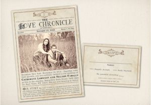 Old Fashioned Wedding Invitation Template Items Similar to Wedding Invitation Rustic Newspaper