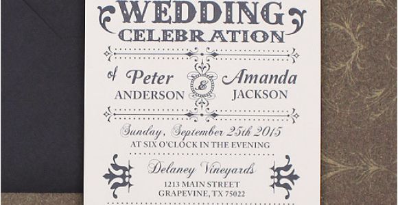 Old Fashioned Wedding Invitation Template Old Fashioned Typography Wedding Invitation Download Print