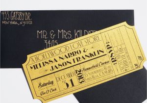 Old Hollywood Party Invitations Old Hollywood Art Deco Gold Movie Ticket Invitation Sample