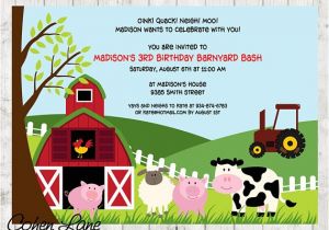 Old Macdonald Had A Farm Birthday Invitations Farm Birthday Invite Barnyard Birthday Invitation Farm