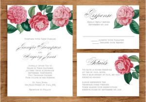 Old Rose Wedding Invitation Template Printable Wedding Invitation Template Set Floral Wedding