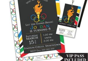 Olympic Birthday Party Invitations Printable Olympic Party Invitation with Vip Pass by Party Printables
