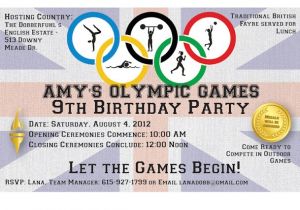 Olympic Party Invitations Dobber Blog 3 Amy 39 S 9th Birthday Party Olympics