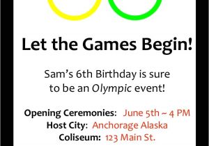 Olympic themed Birthday Party Invitations An Olympic Birthday Party Profoundly ordinary