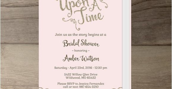 Once Upon A Time Bridal Shower Invitations Ce Upon A Time Bridal Shower Invitations Pink Blush and