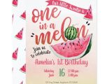 One In A Melon Birthday Invitation Template One In A Melon 1st Birthday Party Invitation Kinsie
