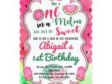 One In A Melon Birthday Invitation Template One In A Melon 1st Birthday Watermelon Invitation Zazzle Com