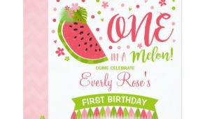 One In A Melon Birthday Invitation Template One In A Melon Birthday Invitation Melon Party Zazzle Com