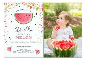 One In A Melon Birthday Invitation Template One In A Melon Birthday Invitation Watermelon Zazzle Com