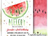 One In A Melon Birthday Invitation Template One In A Melon First Birthday Invitations Watermelon