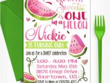 One In A Melon Birthday Invitation Template Pin On Chesney 39 S 1st Bday