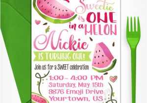 One In A Melon Birthday Invitation Template Pin On Chesney 39 S 1st Bday