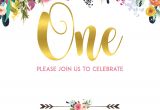 One Page Birthday Invitation Template Free Printable 1st Birthday Invitation Vintage Style