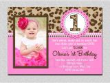 One Page Birthday Invitation Template Leopard Birthday Invitation 1st Birthday Party Invitation