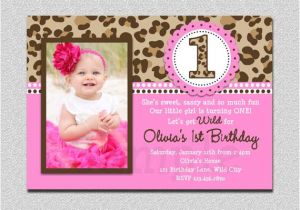One Page Birthday Invitation Template Leopard Birthday Invitation 1st Birthday Party Invitation