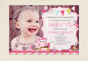 One Page Birthday Invitation Template Look who 39 S Turning One Owl Birthday Invitation First