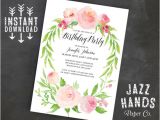 One Page Birthday Invitation Template Printable Birthday Invitation Template Instant Download