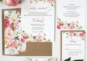 One Page Responsive Wedding Invitation Template Spring Wedding Invitations Blush Pink Wedding Invitations