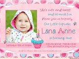 One Year Old Birthday Quotes for Invitations Sweet Cupcake Birthday Invitation Cute Polka Dots 1 Year