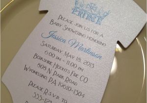 Onesie Baby Shower Invitations for Baby Boy Baby Shower Invitation Esie Prince Crown for Boy Printed