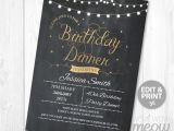 Online Dinner Party Invitations Birthday Dinner Party Invite Instant Download Any Age 30th