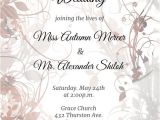Online Wedding Invitation Template Floral Swirls Wedding Invitation Template Free