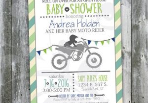 Open House Baby Shower Invitations Motocross Baby Shower Open House Invitation Custom