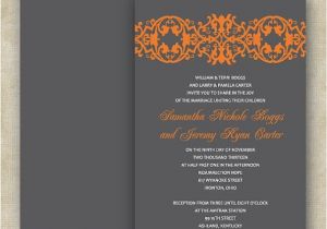 Orange and Gray Wedding Invitations Gray orange Wedding Invitation by Allison Leann