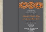 Orange and Grey Wedding Invitations Gray orange Wedding Invitation by Allison Leann