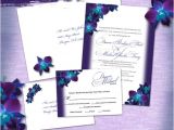 Orchid Wedding Invitation Kits Blue orchid Printed Invitation Set 20pc Finished Set Invites