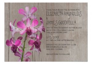 Orchid Wedding Invitation Kits Rustic orchid Wedding Invitations 5 Quot X 7 Quot Invitation Card