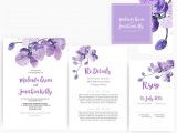 Orchid Wedding Invitation Template Diy Word Template Wedding Invitation Stationary Set
