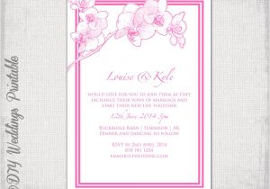 Orchid Wedding Invitation Template orchid Wedding Invitation Template Pink orchid