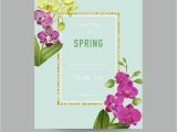 Orchid Wedding Invitation Template Wedding Invitation Layout Template orchid Flowers Vector Image