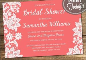Order Bridal Shower Invitations Lace Bridal Shower Invitation Wedding Shower Invitation