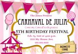Order Party Invitations Online Carnival Birthday Party Invitation Diy Printable Pink